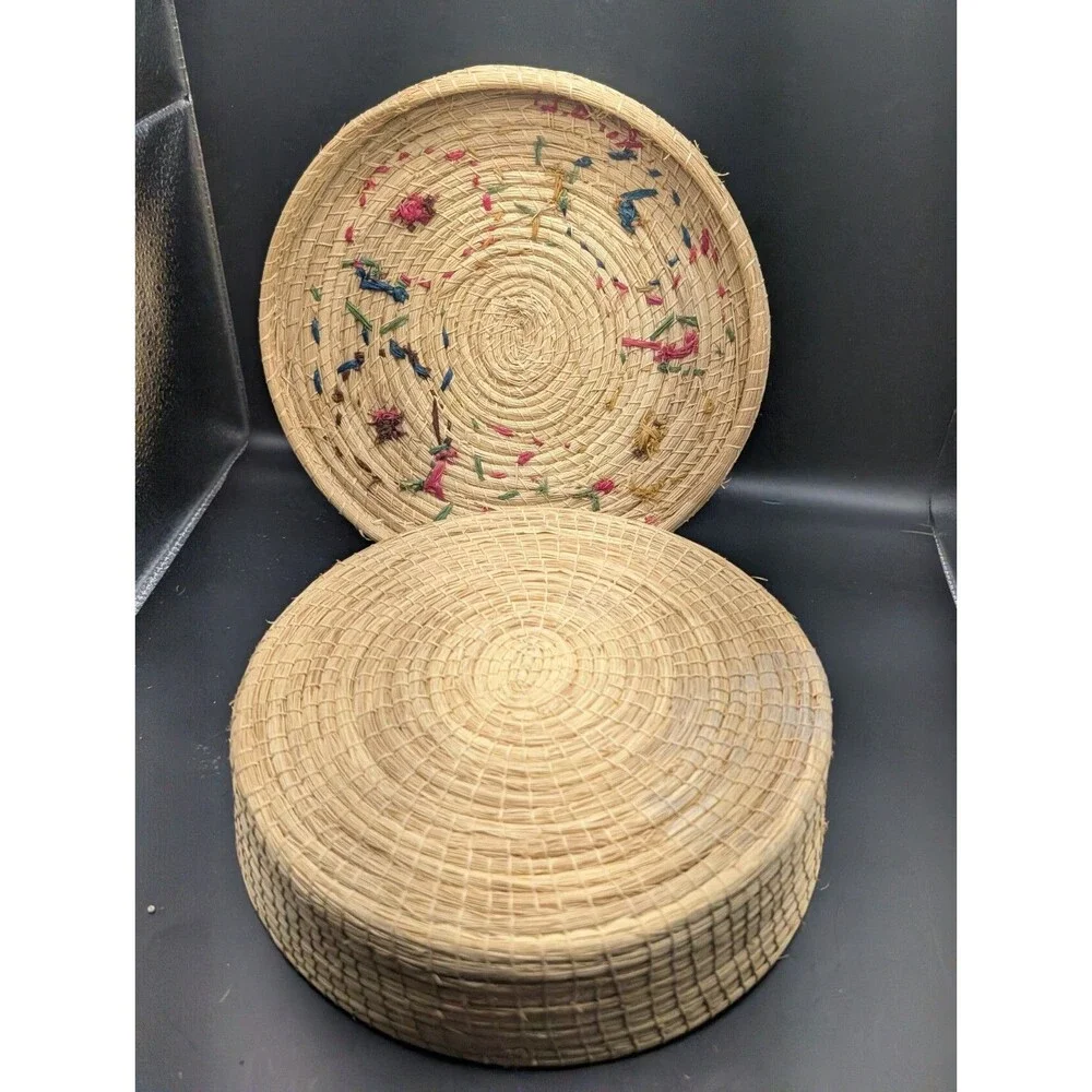 Vintage Woven Basket With Lid Jamaica